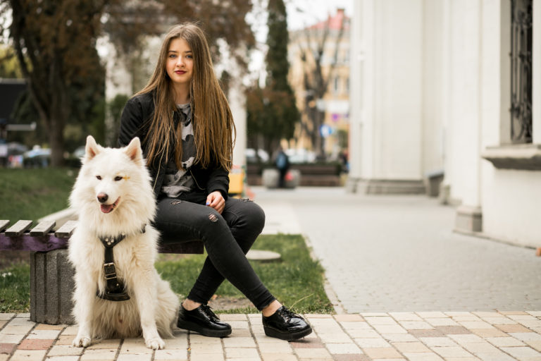 female-people-dog-walking-person